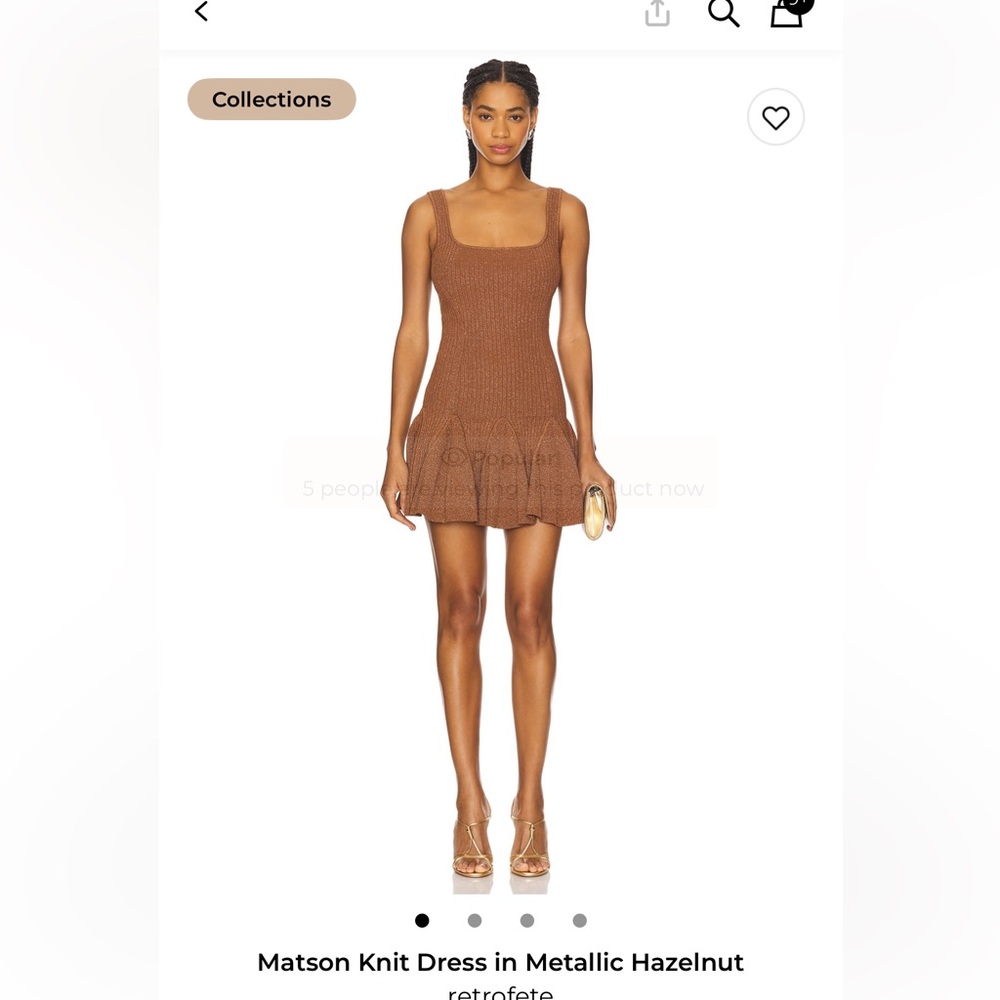 Retrofête Matson knit mini dress in metallic hazelnut from revolve - Picture 1 of 7